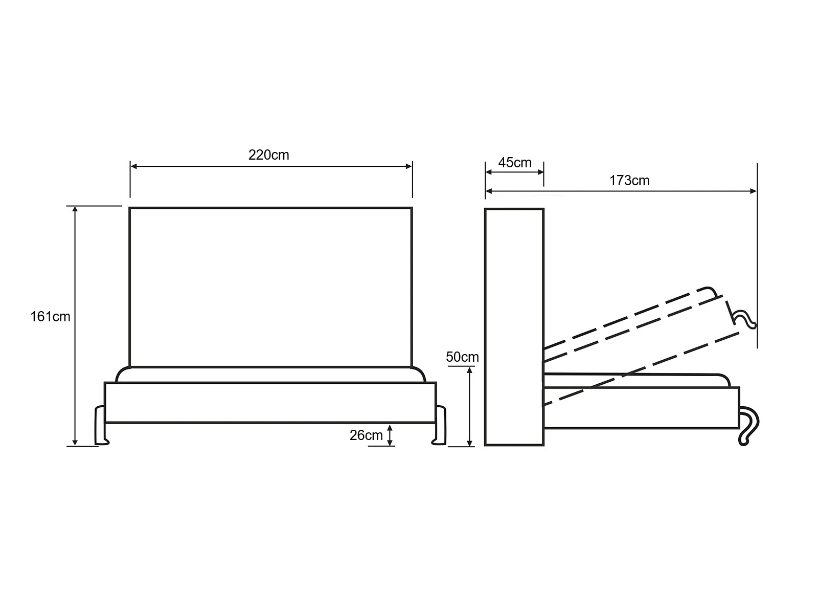 Skabsseng 140x200 Vandret (Standard 45 cm dybde) Vild Eg / Antracit picture 11