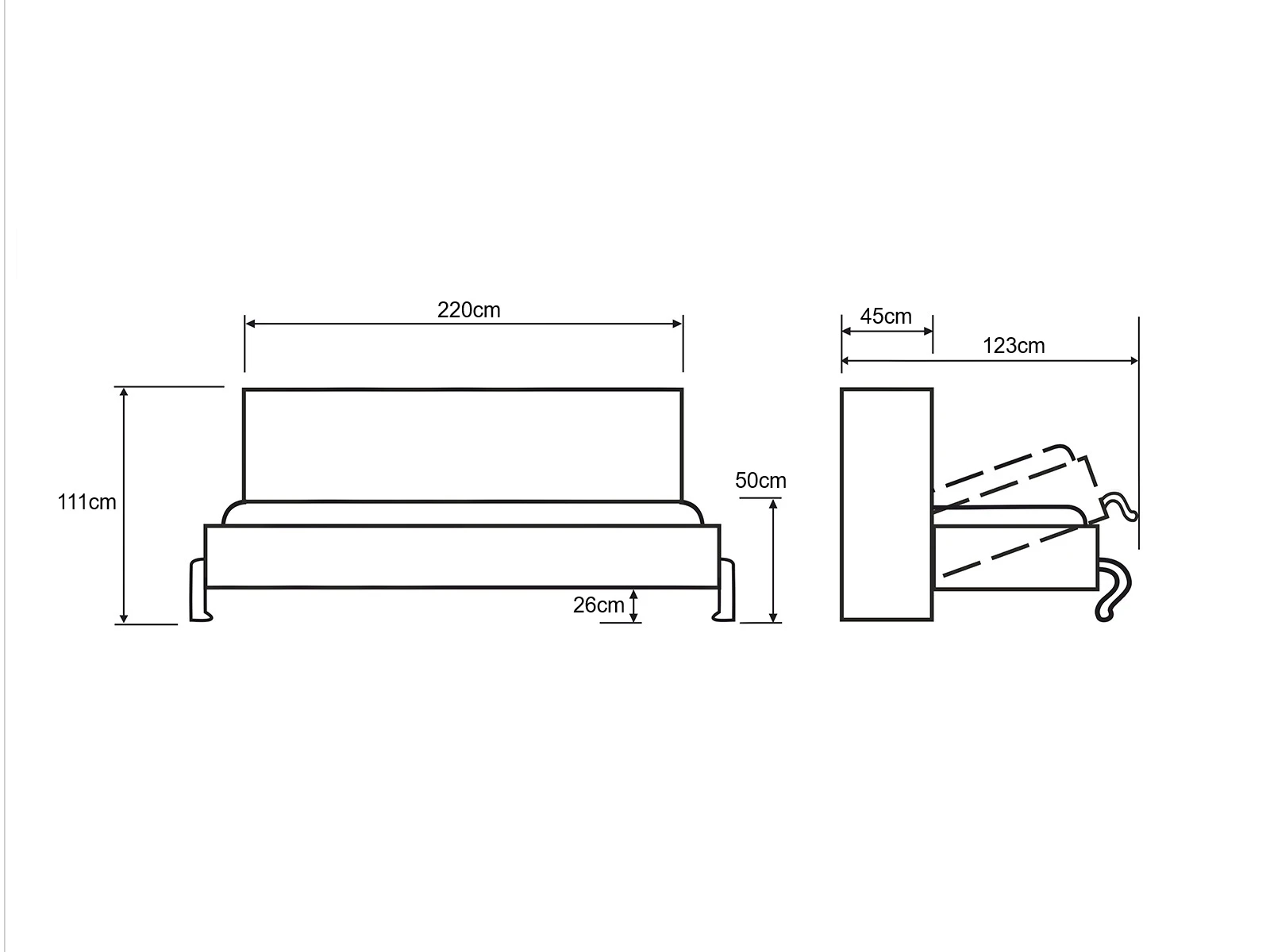 Skabsseng 90x200 Vandret (Standard 45 cm dybde) Vild Eg picture 11