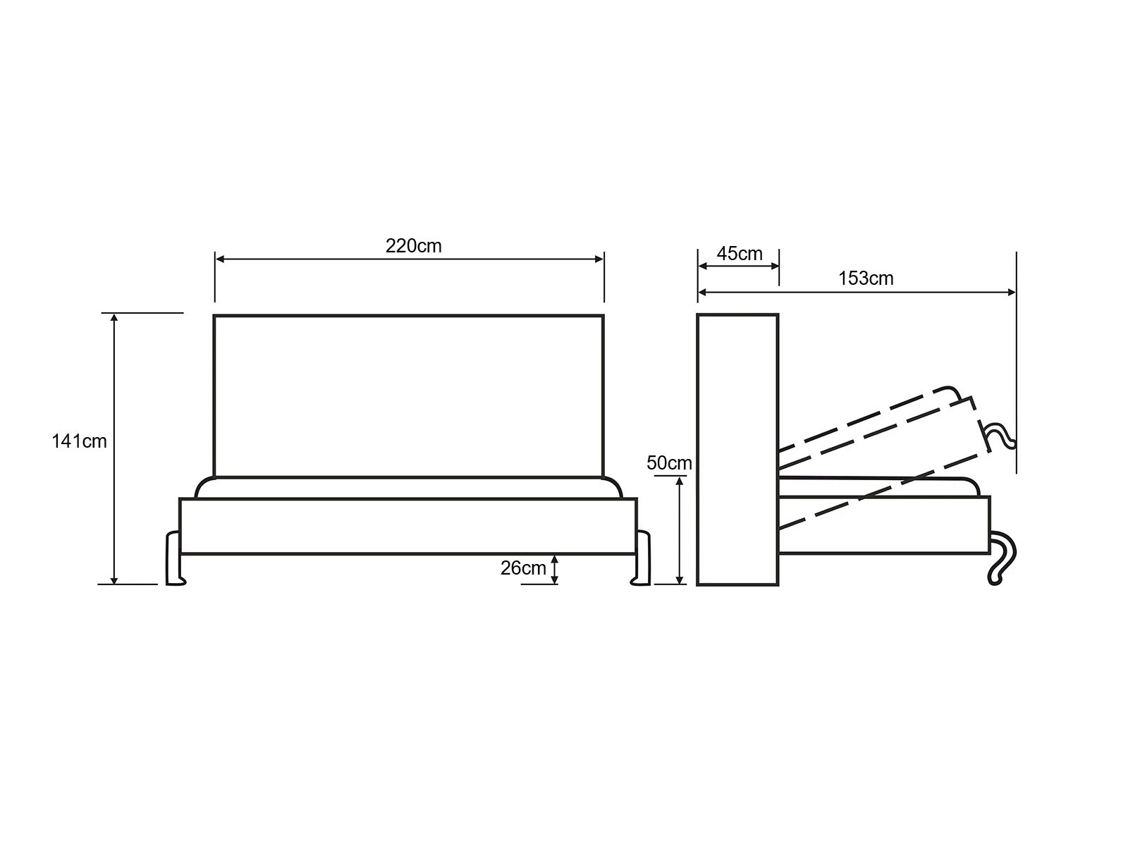 Skabsseng 120x200 Vandret (Standard 45 cm dybde) Antracit / Beton picture 11