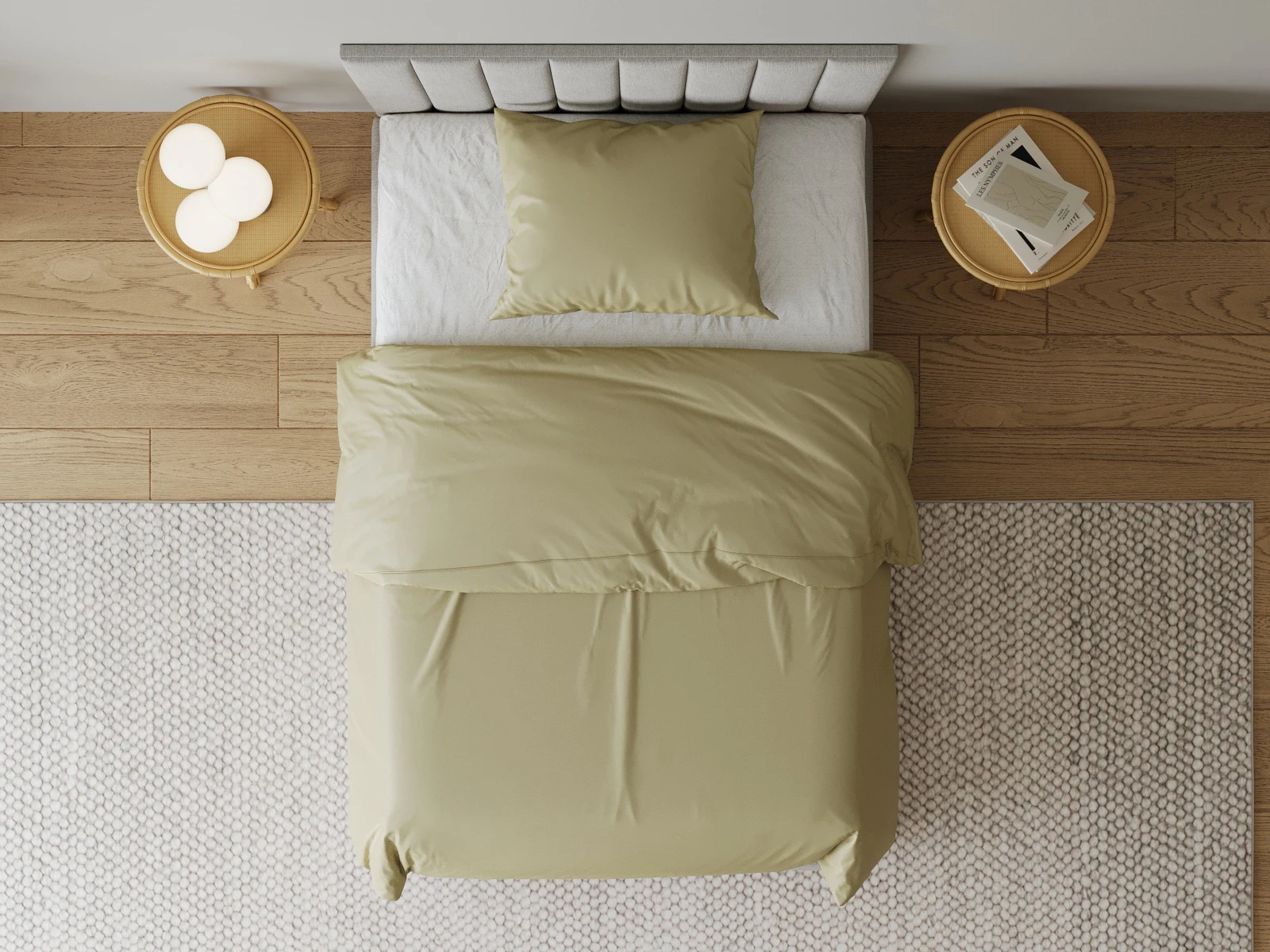 2 Satin-sengetøj 155x220 cm Creme (2 dele) med lynlås