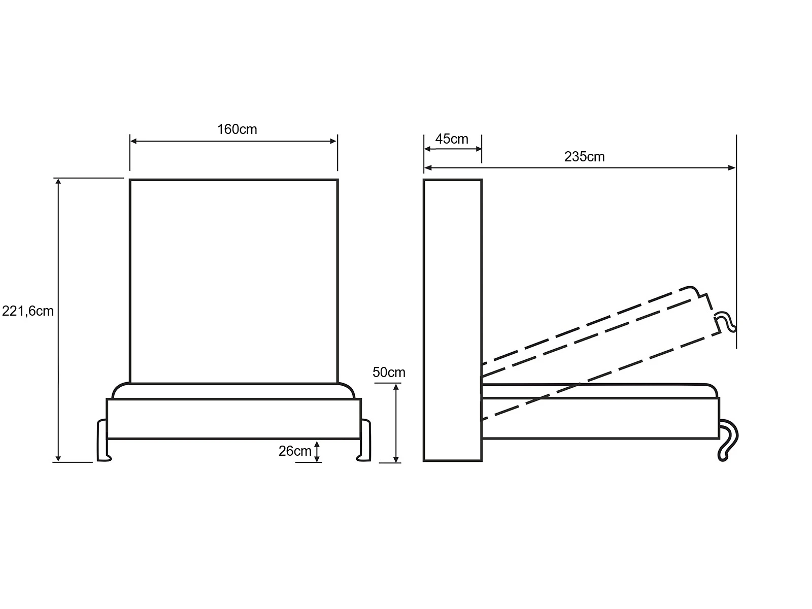 Skabsseng 140x200 Lodret (Standard 45 cm dybde) Antracit / Vild Eg picture 11