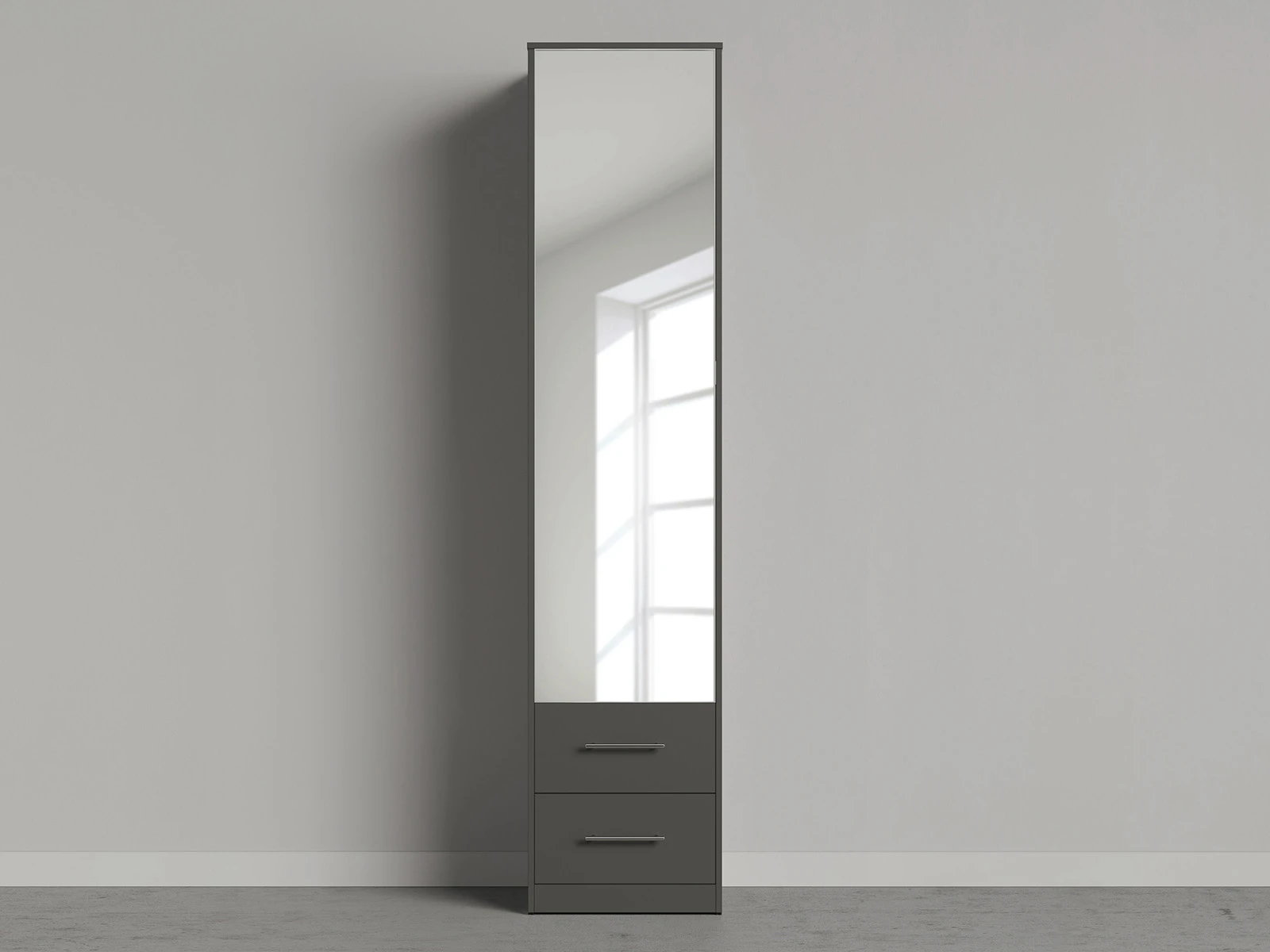 Skabsseng SET 140x200cm Vertical + 2x Cabinets 50cm Antracit/Antracit med Spejl picture 3